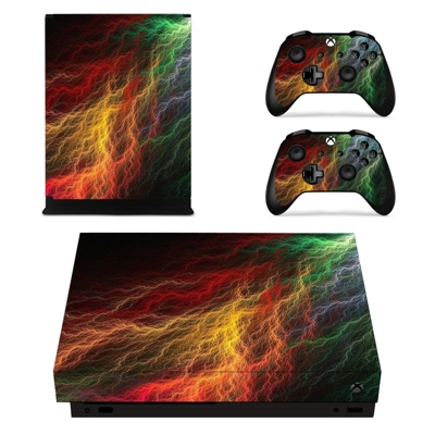 Abstract lightning art decal skin for Xbox one X Console a.. Abstract lightning art decal skin for Xbox one X Console a..