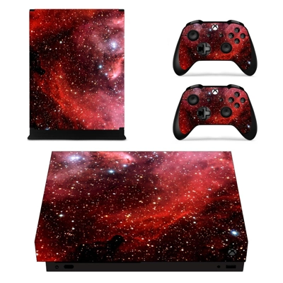 Galaxy with Stars decal skin for Xbox one X Console and 2 Controllers