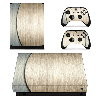 Wooden Texture decal skin for Xbox one X Console and 2 Controllers