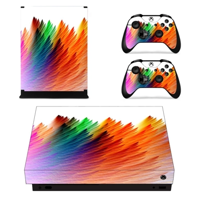 Colorful Custom Paint decal skin for Xbox one X Console and 2 Controllers