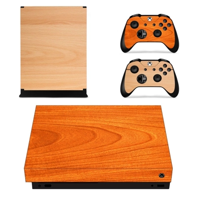 Wooden Texture decal skin for Xbox one X Console and 2 Controllers
