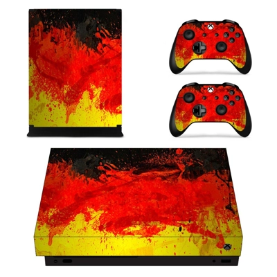 Custom German Flag decal skin for Xbox one X Console and 2 Controllers