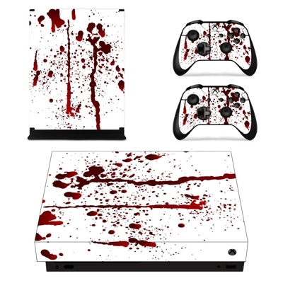 Splatter Blood decal skin for Xbox one X Console and 2 Controllers