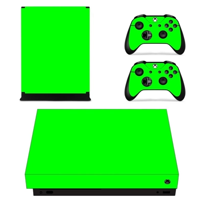 Light green decal skin for Xbox one X Console and 2 Controllers