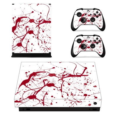 Splatter Blood decal skin for Xbox one X Console and 2 Controllers