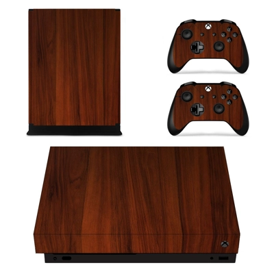Wooden Texture decal skin for Xbox one X Console and 2 Controllers