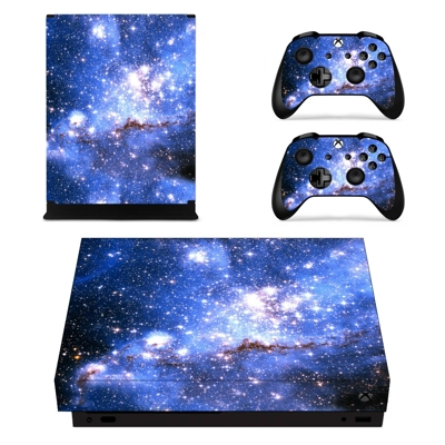 Galaxy with Stars decal skin for Xbox one X Console and 2 Controllers