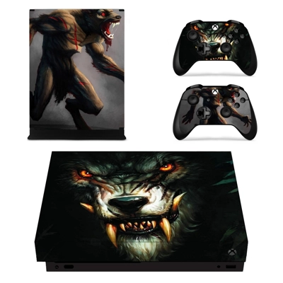 Werewolf decal skin for Xbox one X Console and 2 Controllers Werewolf decal skin for Xbox one X Console and 2 Controllers