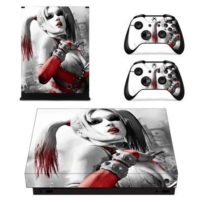 Harly quinn decal skin for Xbox one X Console and 2 Contro.. Harly quinn decal skin for Xbox one X Console and 2 Contro..