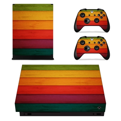 Colourful Wood Texture decal skin for Xbox one X Console a.. Colourful Wood Texture decal skin for Xbox one X Console a..