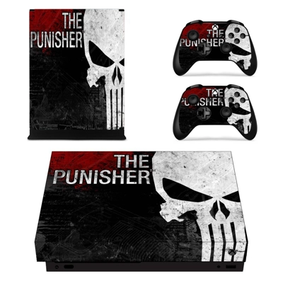 The Punisher decal skin for Xbox one X Console and 2 Controllers