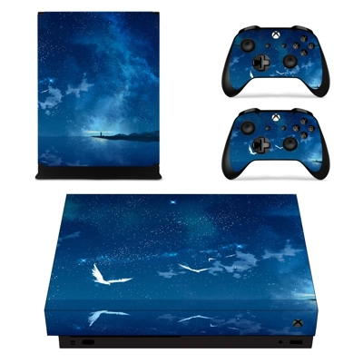 Open Galaxy with Nature decal skin for Xbox one X Console and 2 Controllers