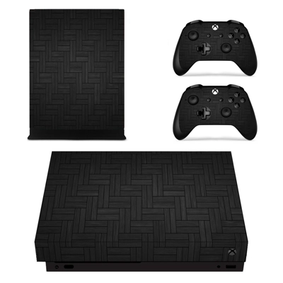Custom Black Pattern decal skin for Xbox one X Console and 2 Controllers