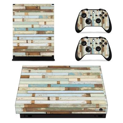 Wood Block decal skin for Xbox one X Console and 2 Control.. Wood Block decal skin for Xbox one X Console and 2 Control..