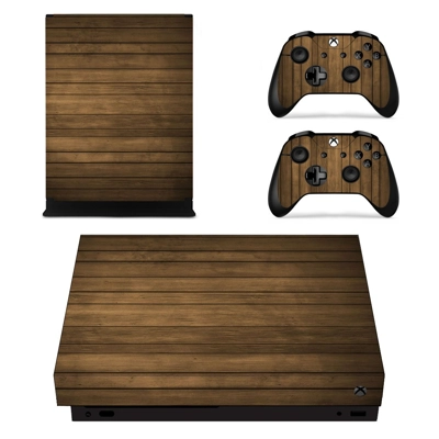 Wooden Texture decal skin for Xbox one X Console and 2 Controllers