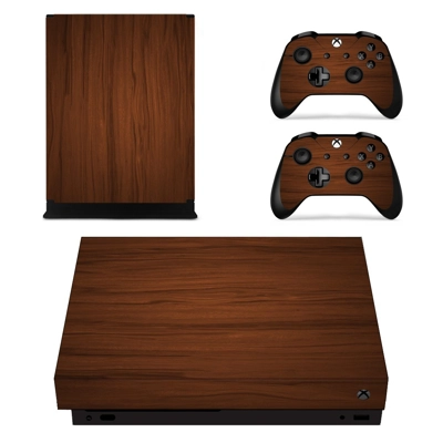 Wooden Texture decal skin for Xbox one X Console and 2 Controllers