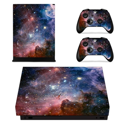 Galaxy with Stars decal skin for Xbox one X Console and 2 Controllers