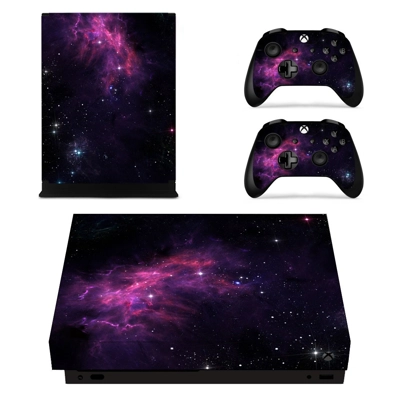 Galaxy with Stars decal skin for Xbox one X Console and 2 Controllers
