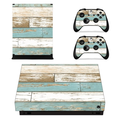 Wooden Texture decal skin for Xbox one X Console and 2 Controllers