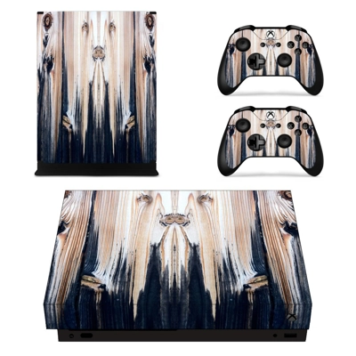 Wooden Texture decal skin for Xbox one X Console and 2 Controllers
