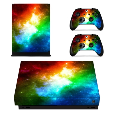 Colorful Galaxy decal skin for Xbox one X Console and 2 Co.. Colorful Galaxy decal skin for Xbox one X Console and 2 Co..