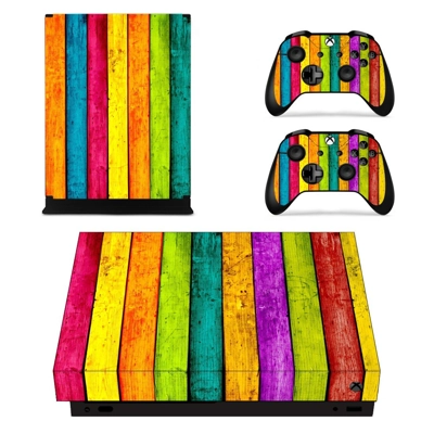 Colorful Wooden Texture decal skin for Xbox one X Console .. Colorful Wooden Texture decal skin for Xbox one X Console ..