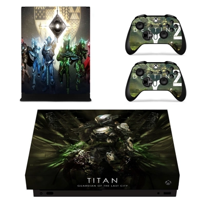 Titan Guardian of the last city decal skin for Xbox one X Console and 2 Controllers