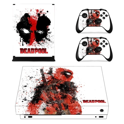 Deadpool decal skin for Xbox one X Console and 2 Controllers Deadpool decal skin for Xbox one X Console and 2 Controllers