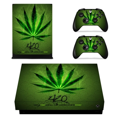 Weed Leaf decal skin for Xbox one X Console and 2 Controll.. Weed Leaf decal skin for Xbox one X Console and 2 Controll..