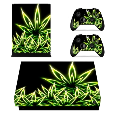 Weed Leaf decal skin for Xbox one X Console and 2 Controllers