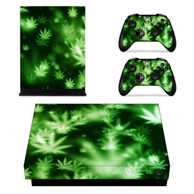 Weed Leaf decal skin for Xbox one X Console and 2 Controllers
