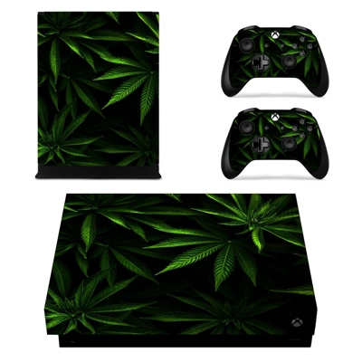 Weed Leaf decal skin for Xbox one X Console and 2 Controllers