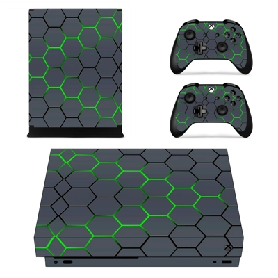 Hexagon Pattern Green Neon decal skin for Xbox one X Conso.. Hexagon Pattern Green Neon decal skin for Xbox one X Conso..