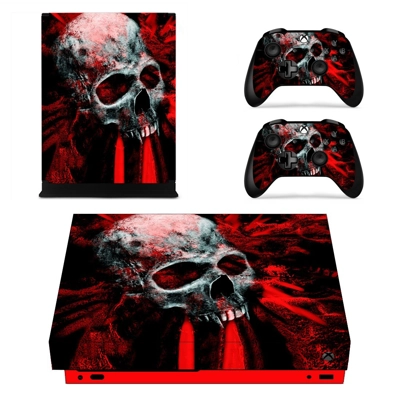 Bloody Skull decal skin for Xbox one X Console and 2 Controllers