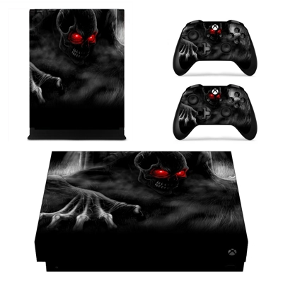 Black Skeleton with red eyes decal skin for Xbox one X Con.. Black Skeleton with red eyes decal skin for Xbox one X Con..