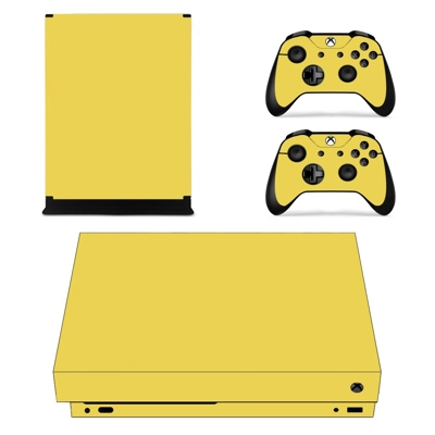 Yellow Color decal skin for Xbox one X Console and 2 Contr.. Yellow Color decal skin for Xbox one X Console and 2 Contr..