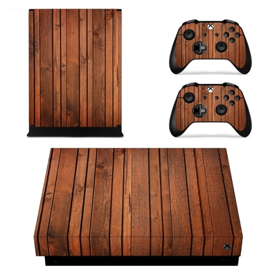 Wooden Texture decal skin for Xbox one X Console and 2 Controllers