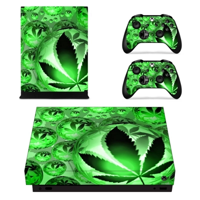 Weed Leaf decal skin for Xbox one X Console and 2 Controllers