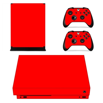 Red decal skin for Xbox one X Console and 2 Controllers Red decal skin for Xbox one X Console and 2 Controllers