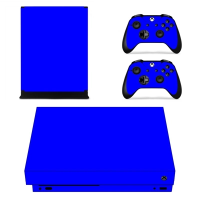 Blue decal skin for Xbox one X Console and 2 Controllers Blue decal skin for Xbox one X Console and 2 Controllers