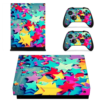 Colorful Stars decal skin for Xbox one X Console and 2 Con.. Colorful Stars decal skin for Xbox one X Console and 2 Con..