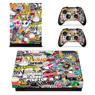 Eat sleep jdm domo decal skin for Xbox one X Console and 2 Controllers