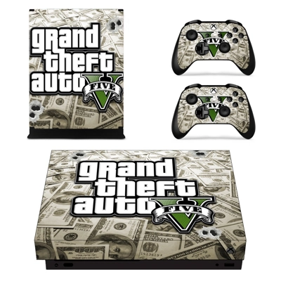 Grand Theft Auto V decal skin for Xbox one X Console and 2.. Grand Theft Auto V decal skin for Xbox one X Console and 2..