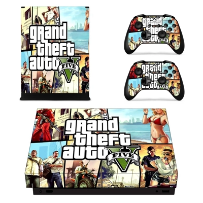 Grand Theft Auto V decal skin for Xbox one X Console and 2.. Grand Theft Auto V decal skin for Xbox one X Console and 2..