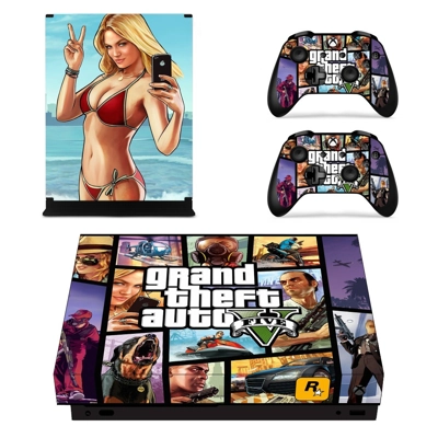 Grand Theft Auto V decal skin for Xbox one X Console and 2.. Grand Theft Auto V decal skin for Xbox one X Console and 2..
