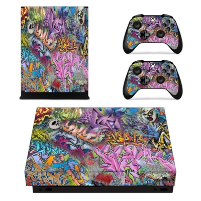 Graffiti decal skin for Xbox one X Console and 2 Controllers Graffiti decal skin for Xbox one X Console and 2 Controllers