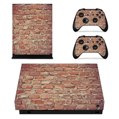 Brick Wall decal skin for Xbox one X Console and 2 Controllers