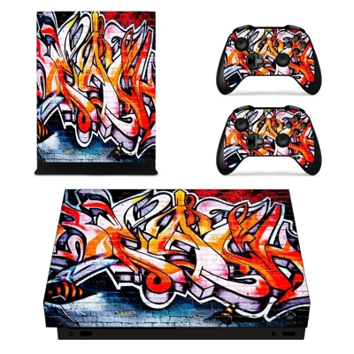 Graffiti decal skin for Xbox one X Console and 2 Controllers Graffiti decal skin for Xbox one X Console and 2 Controllers
