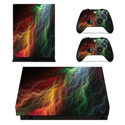 Abstract lightning art decal skin for Xbox one X Console a.. Abstract lightning art decal skin for Xbox one X Console a..