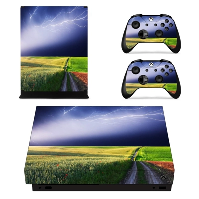 Lightning sky with nature view decal skin for Xbox one X C.. Lightning sky with nature view decal skin for Xbox one X C..